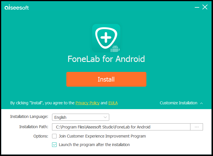 Aiseesoft - FoneLab Android Data Recovery Install