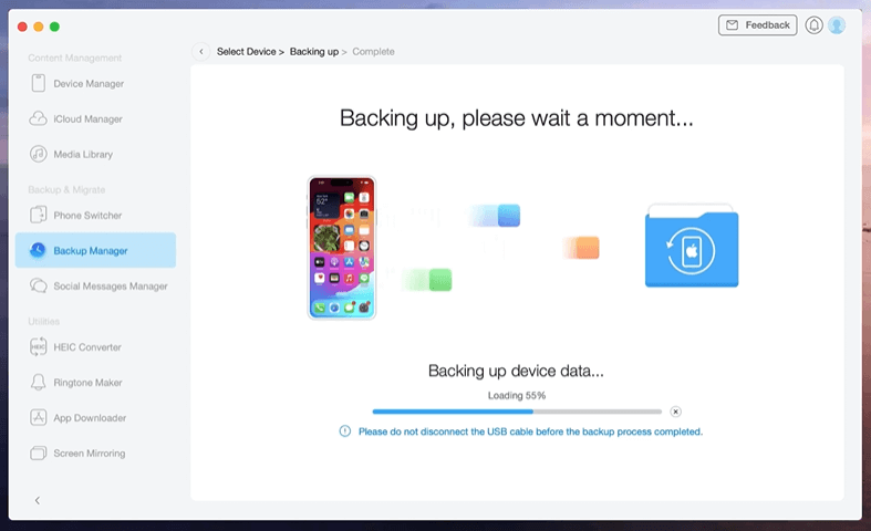 AnyTrans iOS Backing Up