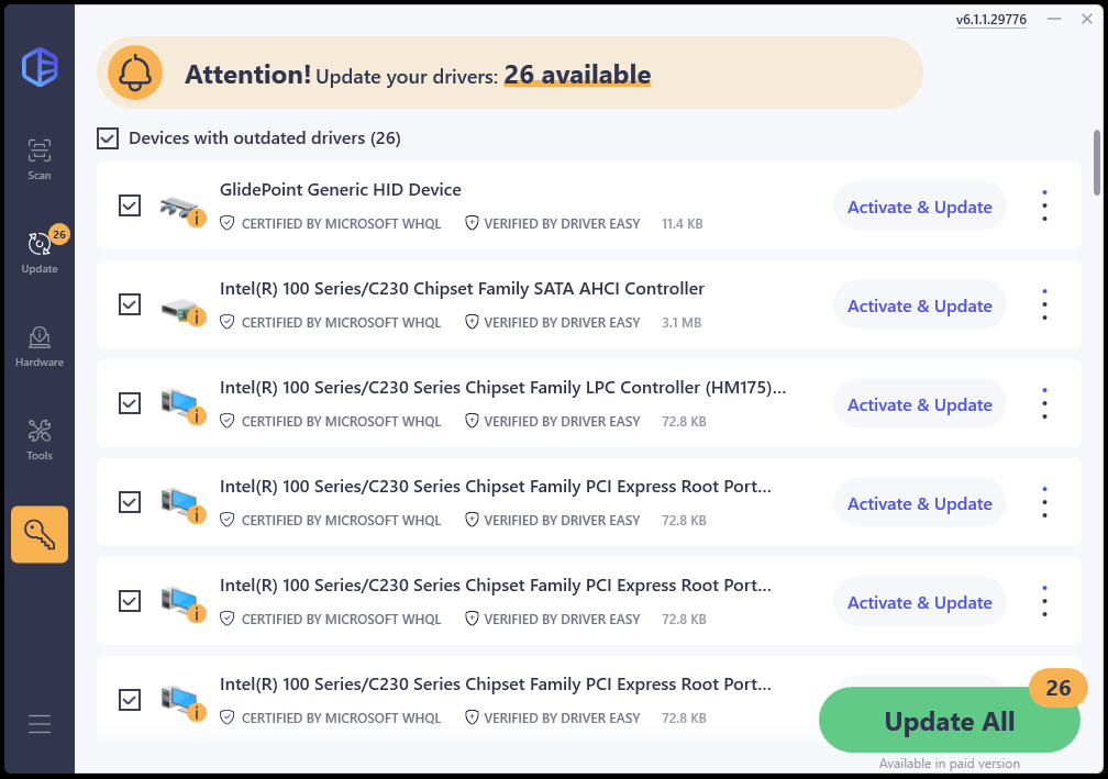 Driver Easy Pro Scan ScreenShot