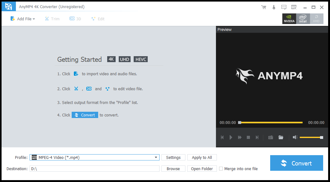 AnyMP4 4K Converter ScreenShot