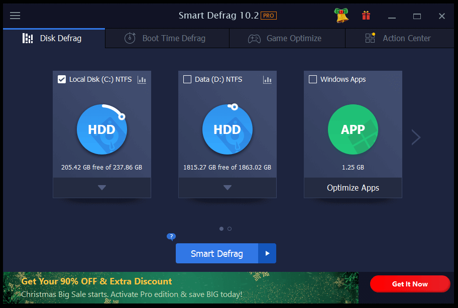 iObit Smart Defrag PRO ScreenShot