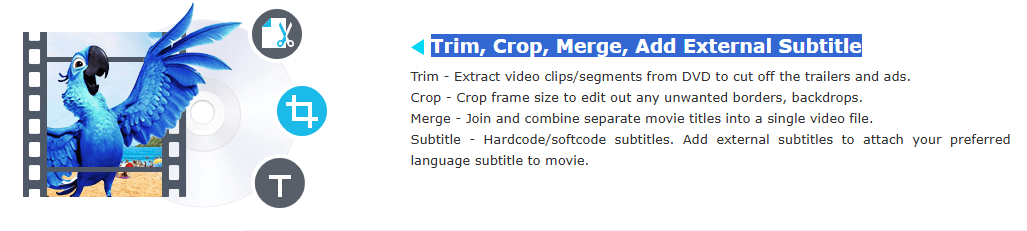 MacX DVD Ripper Pro Trim Crop Merge Add External Subtitle