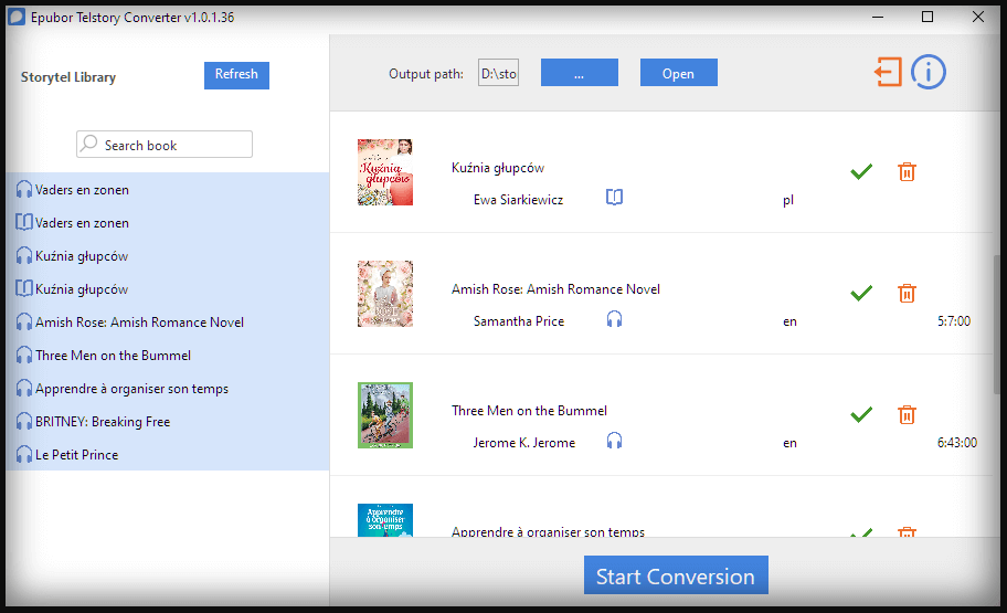 Epubor Telstory Converter ScreenShot